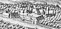 Restant van het klooster, midden 17e eeuw, Merian-ets