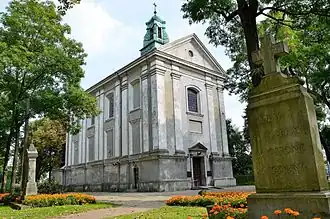 Doorkijk naar de Sint-Laurentiuskerk in Warschau