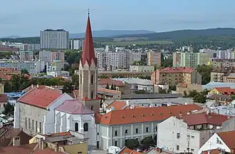 Overzicht van kerk en klooster