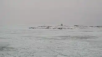 Het eiland in de winter van 2011.