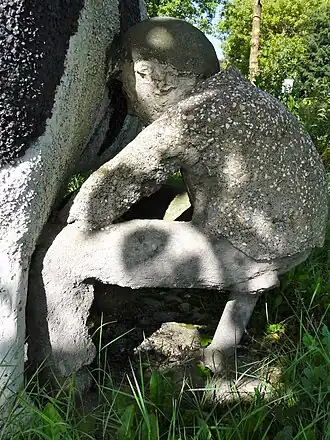 Koemelken (detail) beeld in Eemnes