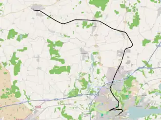 Spoorlijn Kolding - Egtved op de kaart
