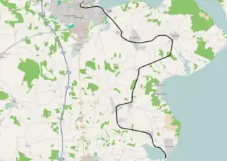 Spoorlijn Kolding - Hejlsminde op de kaart