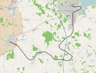 Spoorlijn Kolding - Vamdrup op de kaart