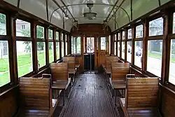 Interieur van een door de Kolomna fabrieken gebouwde BF-motorwagen.