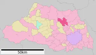 Situering van Konosu in de prefectuur Saitama