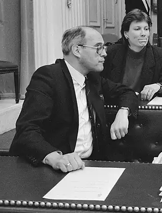 Van den Berg in 1989. Rechts Andrée van Es.