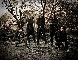 V.l.n.r.: Reginald Arvizu, Ray Luzier, Jonathan Davis, James Shaffer, Brian Welch.
