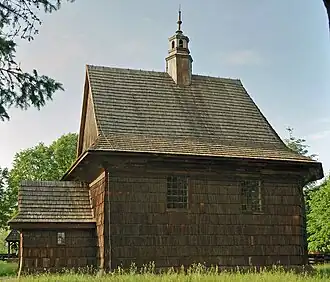 Een houten kerk in Kosina