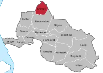 Ligging Krempel in de gemeente Geestland