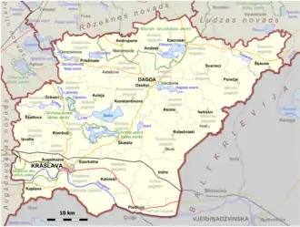 Kaart van Krāslavas novads