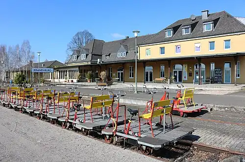 station Kranenburg met draisines in 2018