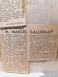 In memoriam krantenartikel na het overlijden van Marcel Callebaut