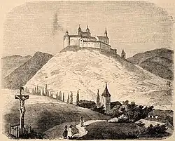 Het kasteel van Krásna Hôrka bij Rožňava in de 19e eeuw. Hier leefden verscheidene generaties van de familie Andrássy.