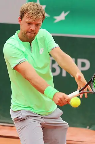 Kevin Krawietz tijdens de kwalificaties op Roland Garros 2019