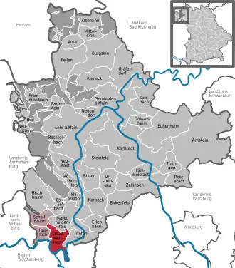 Kaart van Kreuzwertheim