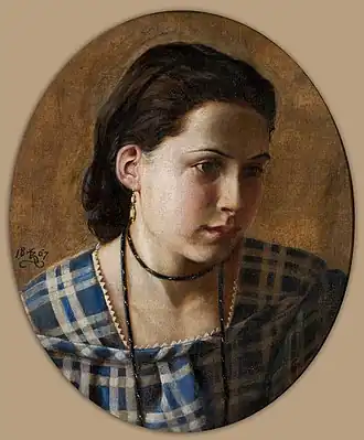 portret van de veertienjarige Vilhelmine Erichsen Bornholms Kunstmuseum