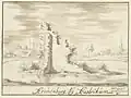 De ruïne in 1709, door Jacobus Stellingwerff.