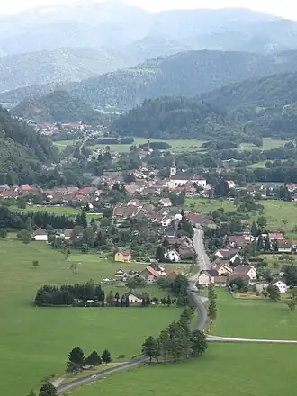 Kruth, gezien vanaf het kasteel van Wildenstein