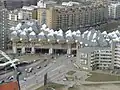 Kubuswoningen gezien vanaf de Waterstadtoren in 2005