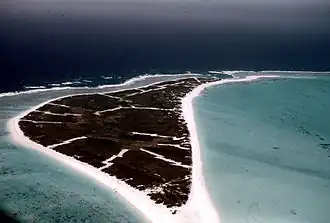 Kure atol vanuit de lucht.