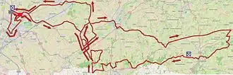 Routekaart van de Kuurne-Brussel-Kuurne 2015