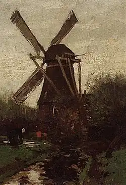 Boer bij een molen