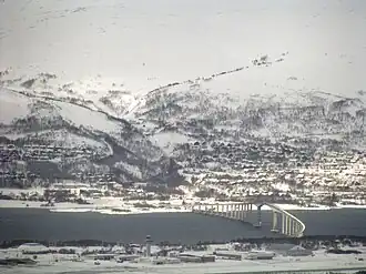 Kvaløya, gezien vanuit Tromsø