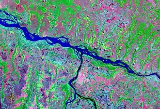 Samenvloeiing van de Kwango en de Kasaï