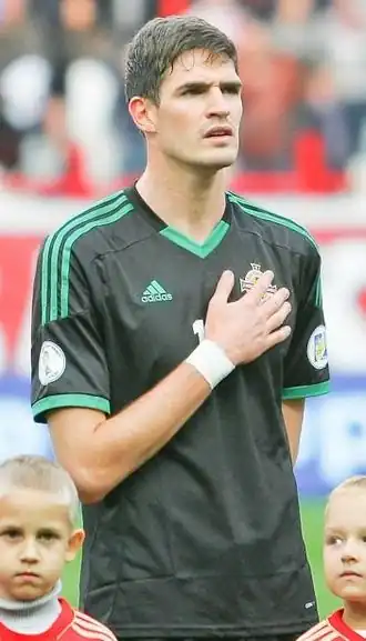 Lafferty in 2012 voor Noord-Ierland in een kwalificatieduel voor het WK 2014 tegen Rusland (2–0 verlies).