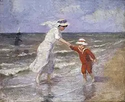 Léon Printemps, Eerste bad te Berck (Frankrijk), 1914.