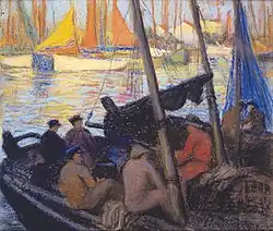 Léon Printemps, Terugkeer van visvangst (Île d'Yeu), ca. 1926.