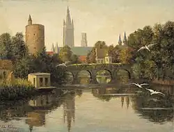 Léon Printemps, Minnewater te Brugge (België), ca. 1930.