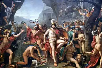 Leonidas bij Thermopylae (schilderij van Jacques-Louis David uit 1814)