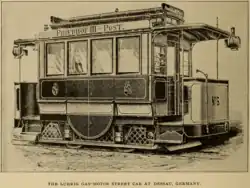 Gasmotortrams van de Dessauer Gasbahn uit 1894