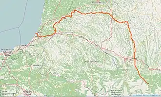 Ligging van de Adour