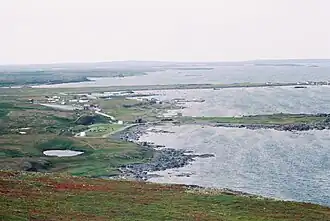 Zicht op het gehucht L'Anse aux Meadows
