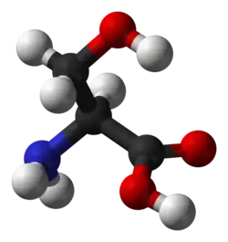 ▵ Molecuulmodel van L-serine