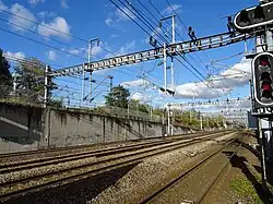 De hogesnelheidslijn bij station Massy TGV