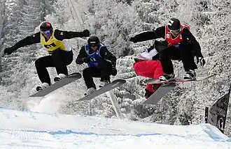 Bad Gastein SBX, serie 6 (mannen): Alex Pullin (AUS), Koicho Ito (JPN), Francois Boivin (CAN), Damon Hayler (AUS).