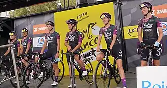 Het team tijdens de Tour de France Femmes 2022