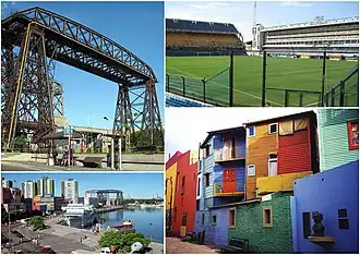Puente Transbordador, La Bombonera, Riachuelo en Caminito