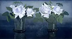 La France-rozen in twee glazen, voor 1919, aquarel op papier