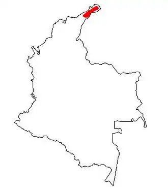 De locatie in Colombia