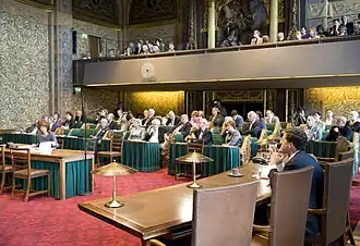 Foto van de Eerste Kamer in vergadering