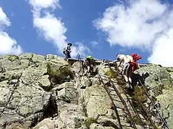 Moeilijke passage richting Col des Montets