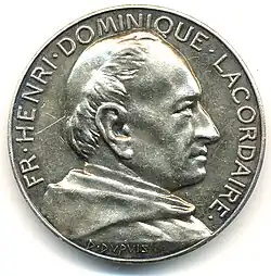 Zilveren medaille met portret van Henri Lacordaire