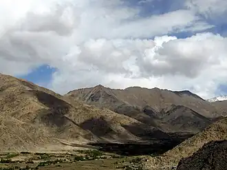 De Ladakh Range vanuit Leh
