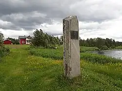 Gedenksteen in Jäkkvik op de plaats waar Læstadius' geboortehuis stond (2016)
