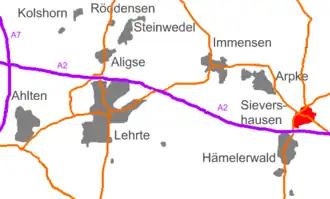 Kaart van Sievershausen